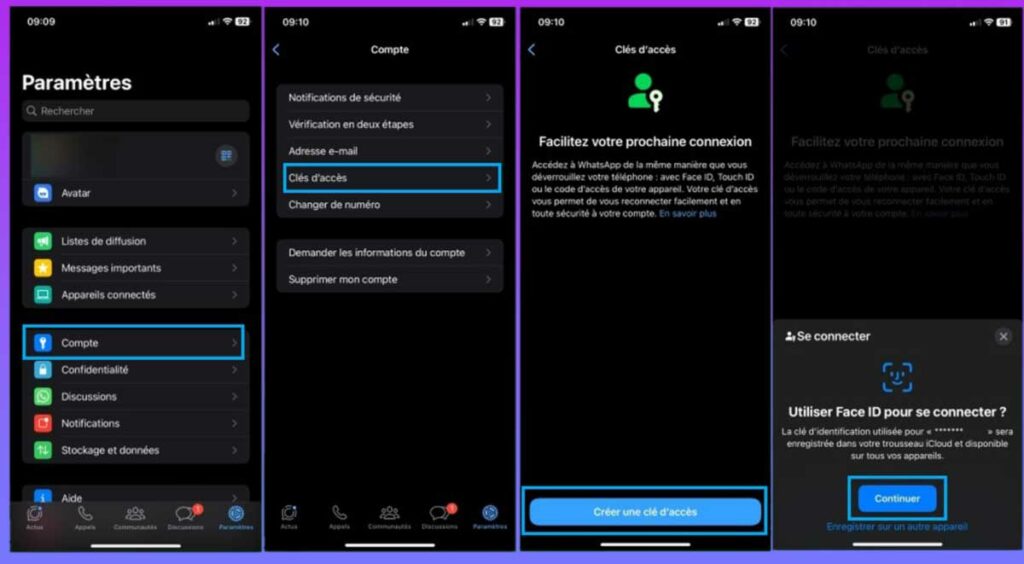 Comment activer les clés d’accès pour WhatsApp sur iOS
